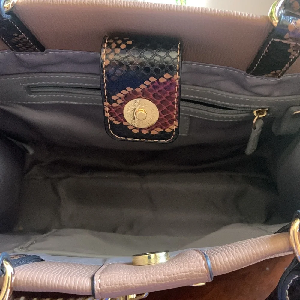 Gianni bindi satchel bag with faux snake skin handle - Picture 2 of 3